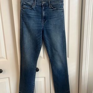 MOTHER Women's Ankle Cropped Jeans in Dark Blue Wash